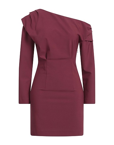 DONDUP Sheath dress Plum 53% Polyester, 43% Virgin Wool, 4% Elastane