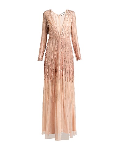 ELISABETTA FRANCHI Long dress RED CARPET Blush 100% Viscose, Glass