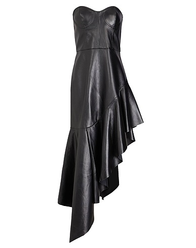 8 by YOOX Short dress LEATHER BUSTIER MIDI DRESS
 Black 100% Lambskin
