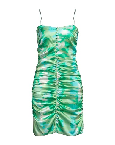 GANNI Midi dress Light green 92% Organic silk, 8% Elastane