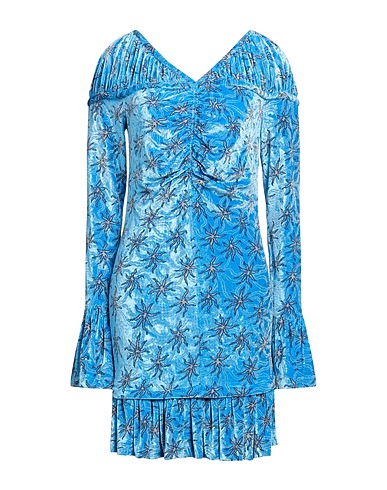 RABANNE Short dress Azure 61% Viscose, 21% Polyamide, 15% Polyester, 3% Elastane