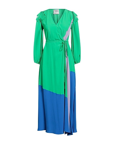 ALESSANDRO DE BENEDETTI Long dress Green 70% Silk, 30% Acetate