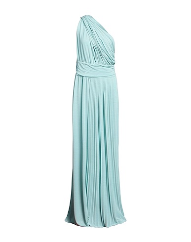 MARELLA Long dress Sky blue 54% Viscose, 26% Polyester, 15% Metallic fiber, 5% Elastane