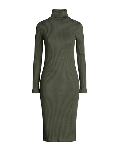 MAJESTIC FILATURES Midi dress Military green 48% Cotton, 33% Modal, 13% Cashmere, 6% Elastane