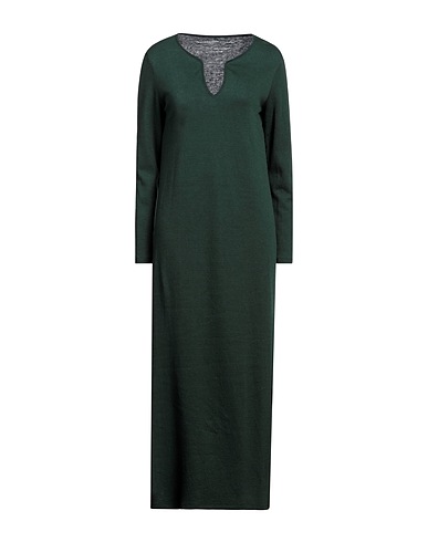 MAJESTIC FILATURES Long dress Dark green 70% Cotton, 30% Cashmere