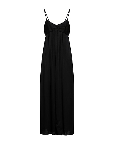 FORTE_FORTE Langes Kleid Schwarz 70% Viskose, 30% Seide