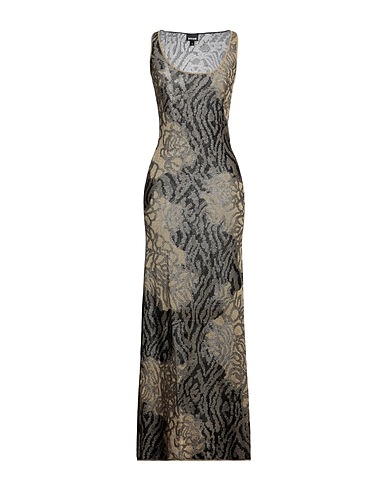 JUST CAVALLI Long dress Gold 91% Viscose, 9% Polyester