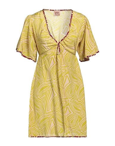 MÊME ROAD Short dress Sage green 100% Viscose