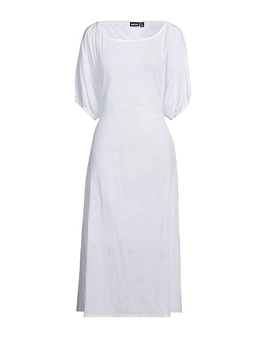 PIECES Vestito midi Bianco 100% Cotone