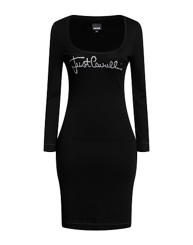 JUST CAVALLI ミニワンピース・ドレス ブラック レーヨン 75% / ナイロン 20% / ポリウレタン 5%