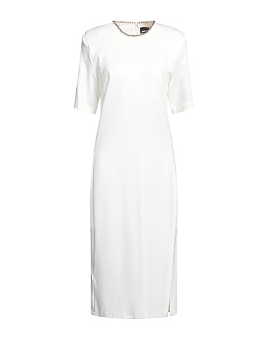 JUST CAVALLI Midi dress Off white 75% Viscose, 20% Polyamide, 5% Elastane