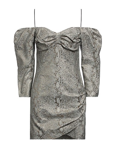 JUST CAVALLI Short dress Gold 52% Cotton, 48% Viscose