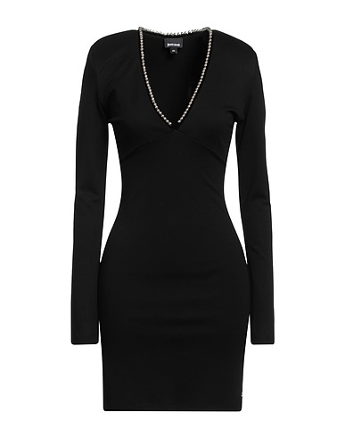 JUST CAVALLI Short dress Black 75% Viscose, 20% Polyamide, 5% Elastane
