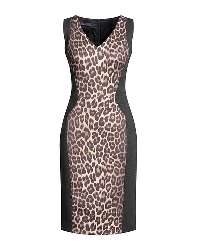LAURÈL Midi dress Grey 95% Polyester, 5% Elastane, Viscose