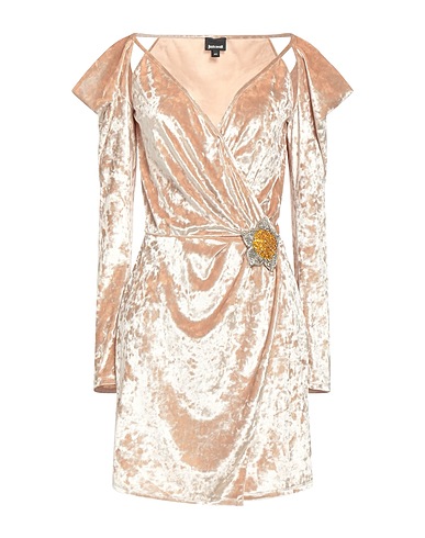JUST CAVALLI Short dress Sand 90% Polyester, 10% Elastane