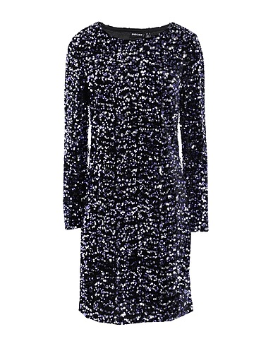 PIECES Kurzes Kleid Schwarz 55% Recyceltes Polyester, 45% Polyester