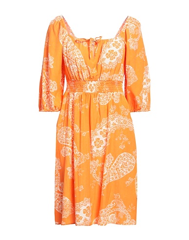 ONLY Vestito corto Arancione 50% Viscosa, 35% Cotone, 15% Lino