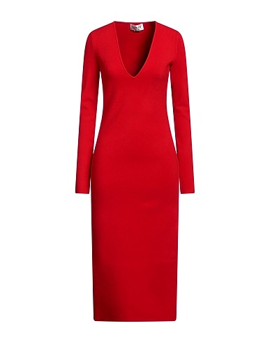 VB BODY VICTORIA BECKHAM Midi dress Red 72% Viscose, 27% Polyamide, 1% Elastane