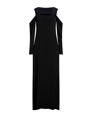 ERIKA CAVALLINI Vestito lungo Nero 65% Acetato, 35% Seta