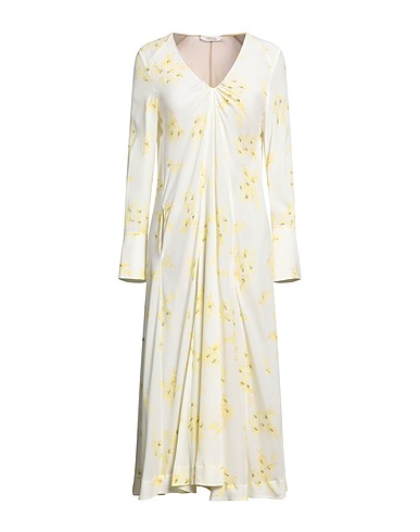 DOROTHEE SCHUMACHER Midi dress Pastel yellow 65% Viscose, 35% Silk