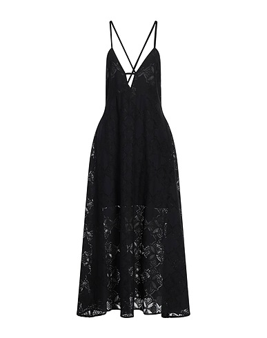 MANILA GRACE Vestito lungo Nero 55% Cotone, 32% Poliammide, 13% Viscosa