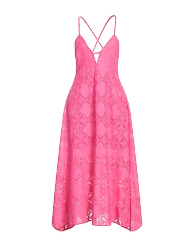 MANILA GRACE Vestito lungo Magenta 55% Cotone, 32% Poliammide, 13% Viscosa