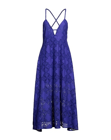 MANILA GRACE Vestito lungo Viola 55% Cotone, 32% Poliammide, 13% Viscosa
