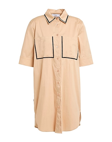 JIJIL Shirt dress Sand 79% Cotton, 18% Polyamide, 3% Elastane