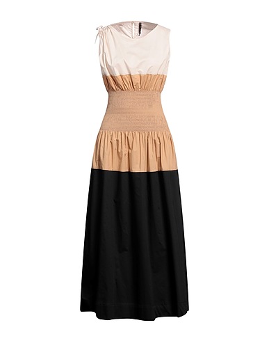 MANILA GRACE Long dress Sand 100% Cotton