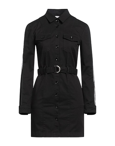 PATRIZIA PEPE Shirt dress Black 98% Cotton, 2% Elastane