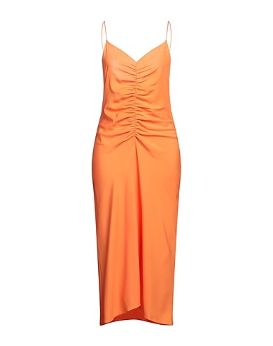 DESIGNERS REMIX Midi-Kleid Orange 100% Recyceltes Polyester