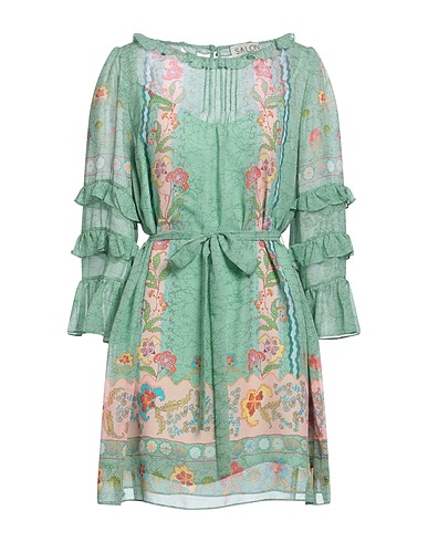 SALONI Short dress Sage green 100% Polyester