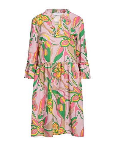 NVSCO 2107 Kurzes Kleid Rosa 51% Leinen, 49% Baumwolle