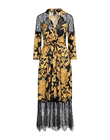 PINKO Shirt dress NERO 100% Viscose, Polyamide