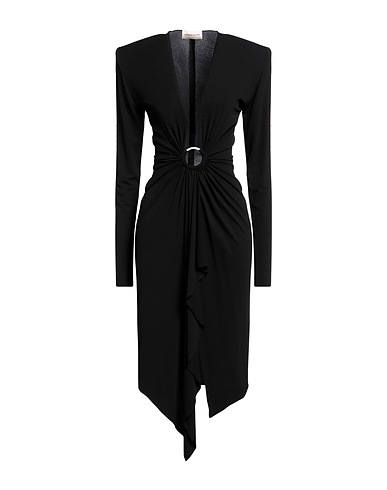 ALEXANDRE VAUTHIER Midi dress Black 92% Viscose, 8% Elastane, Glass, Brass