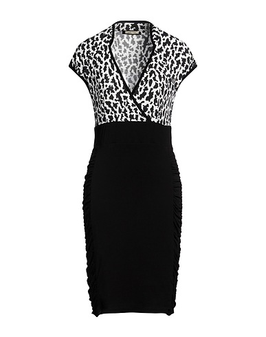 ANGELO MARANI Midi dress Black 90% Viscose, 10% Elastane