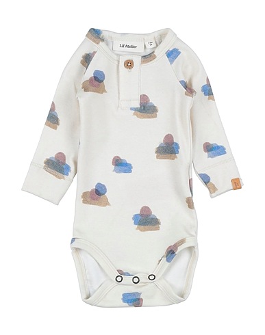 LIL' ATELIER Baby bodysuit Ivory 57% Organic cotton, 38% Tencel™, 5% Elastane