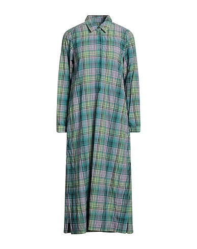 GANNI Midi dress Light green 60% Organic cotton, 36% Polyester, 4% Polyamide