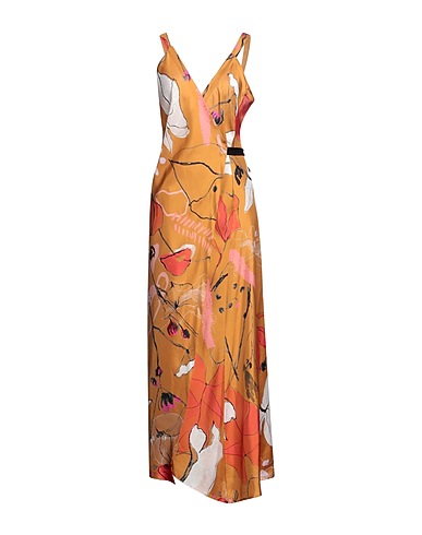 ALYSI Long dress Camel 100% Silk