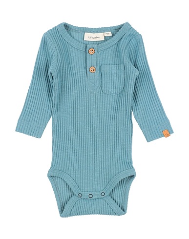 LIL' ATELIER Baby bodysuit Pastel blue 97% Organic cotton, 3% Elastane