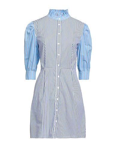 SILVIAN HEACH Shirt dress Sky blue 60% Cotton, 37% Nylon, 3% Elastane