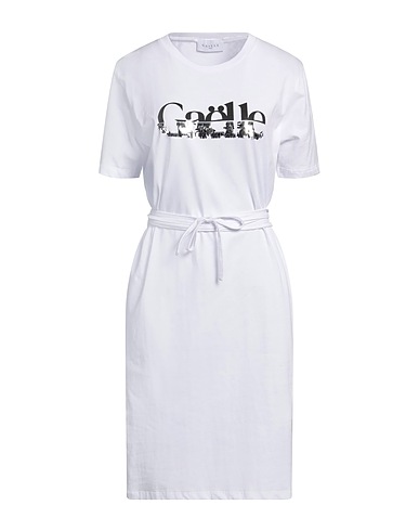 GAëLLE Paris Vestito midi Bianco 100% Cotone