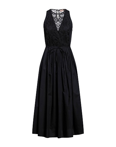 TWINSET Vestito estivo Nero 100% Cotone, Poliammide