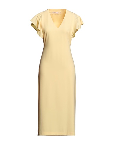 PATRIZIA PEPE Midi dress Yellow 89% Polyester, 11% Elastane