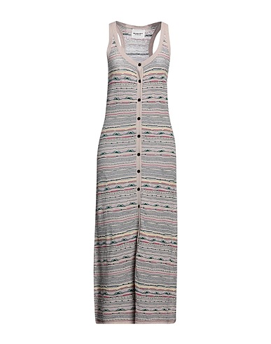 MARANT ÉTOILE Long dress Light grey 73% Linen, 27% Cotton, Polyamide, Elastane