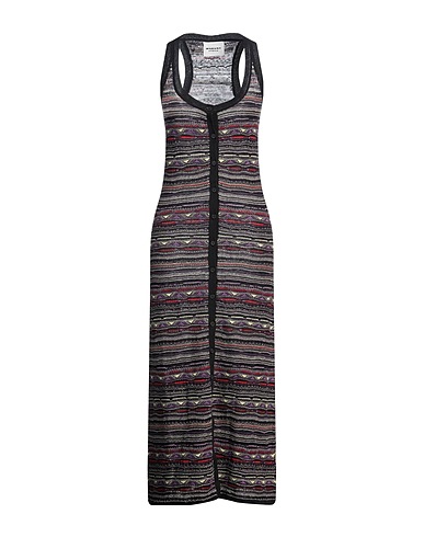 MARANT ÉTOILE Long dress Black 73% Linen, 27% Cotton, Polyamide, Elastane