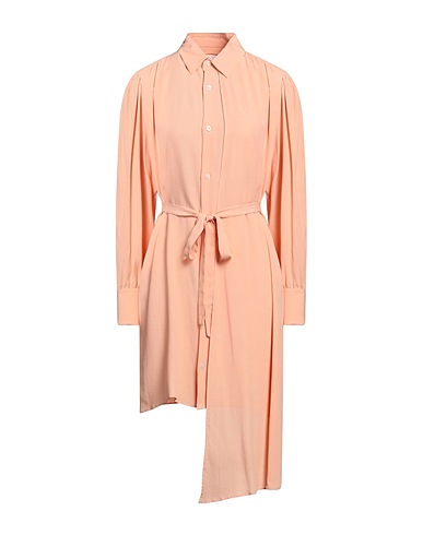 AGLINI Shirt dress Apricot 83% Acetate, 17% Silk