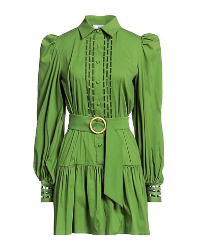 JIJIL Shirt dress Green 79% Cotton, 18% Polyamide, 3% Elastane