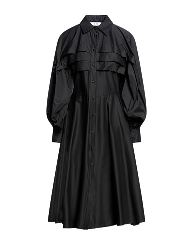 JIJIL Midi dress Black 66% Cotton, 31% Polyamide, 3% Elastane