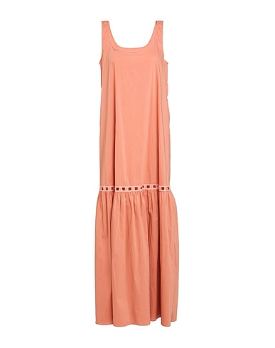 JIJIL Long dress Salmon pink 79% Cotton, 18% Polyamide, 3% Elastane